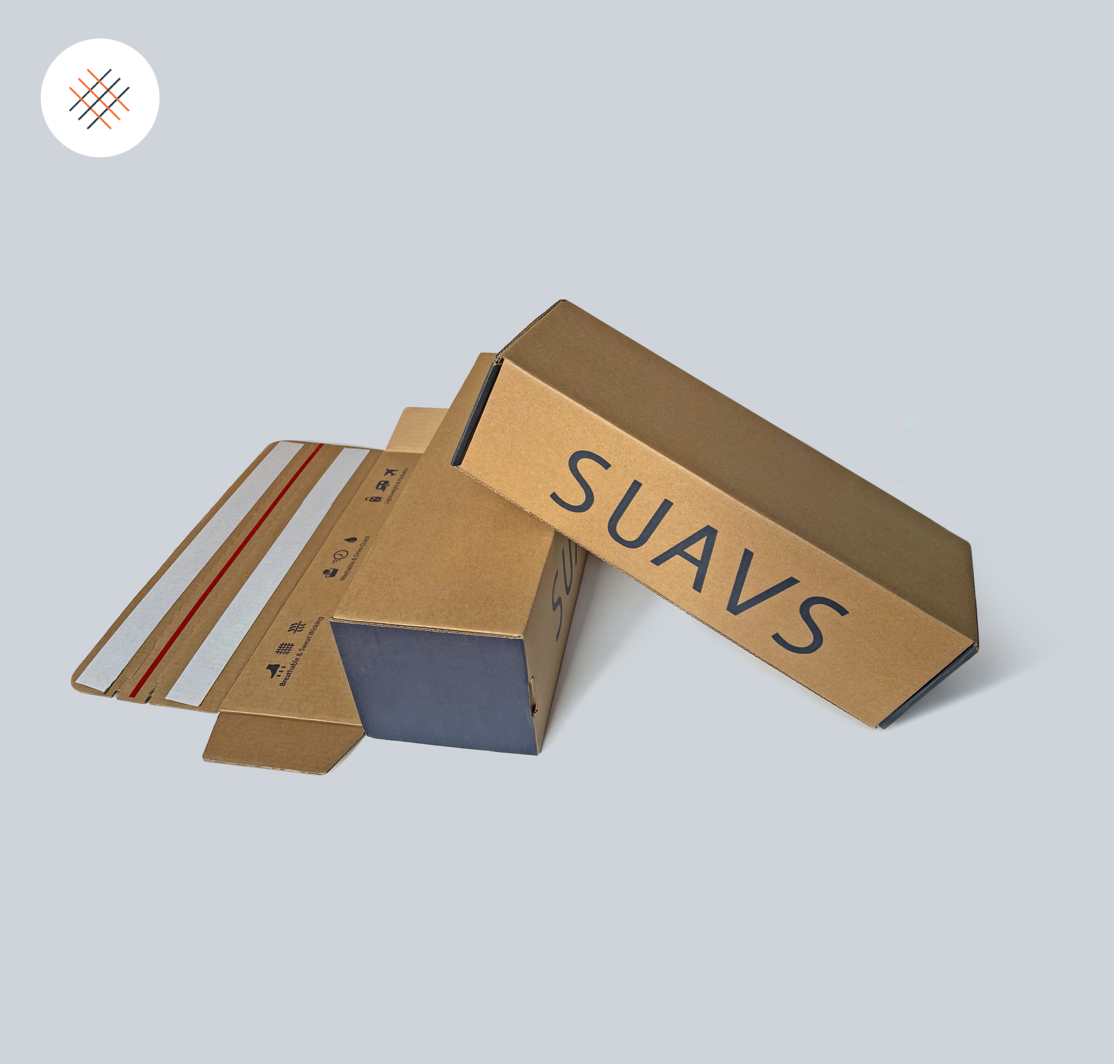 Image of SUAVS reusable and sustainable packaging.